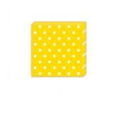 Žluté ubrousky puntík  20 ks,  33 cm x 33 cm