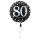 Fóliový balonek č. 80 - černý, kulatý,  43 cm