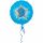 Fóliový balonek č. 9 - modrý, kulatý, 43 cm