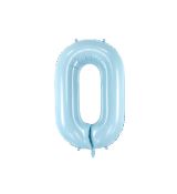 Fóliový balónek číslo 0 - světle modrý, 86 cm