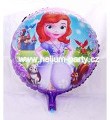 Fóliový balónek Sofia I.- fialový, kulatý, 45 cm