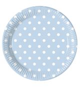 Modré talířky  puntík  10 ks, 20 cm