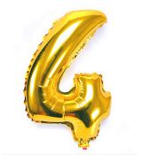 Fóliový balónek číslo 4 - zlatý, 75 cm
