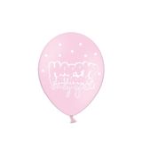 Balónek Happy Birthday světle růžový, 30 cm, 5 ks