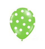 Balónek tečky, zelená, 30 cm, 5 ks