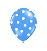 Balónek tečky, modrá, 30 cm, 5 ks
