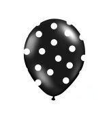 Balónek tečky, černá, 30 cm, 5 ks