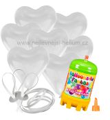 Helium Balloons Fantasy + srdíčka 15 ks bílé
