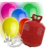 Helium Balloon Time + 50 bíle svítících LED balónků barevných mix
