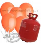 Helium Balloon Time + 30 bíle svítících LED balónků oranžových