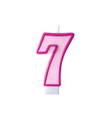 Svíčka na dort č. 7, růžová