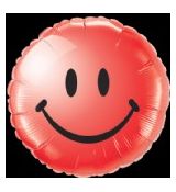 Fóliový balónek Smajlík červený, kulatý, 45 cm
